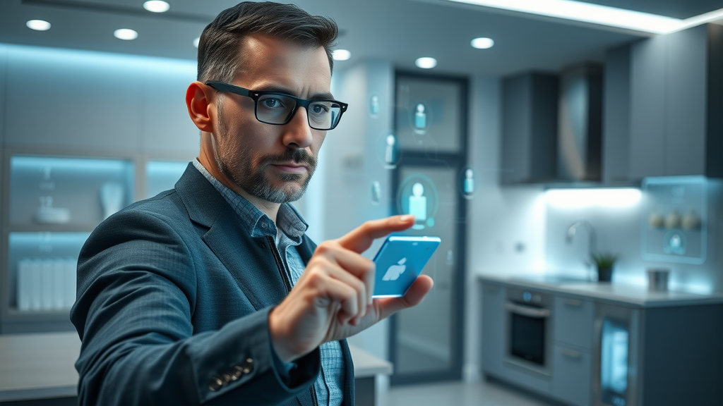 Smart-home interface in a renovated property, highlighting technology upgrades to attract potential buyers