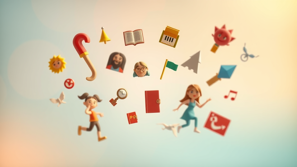 animated icons representing the five Ps of storytelling for brand videos