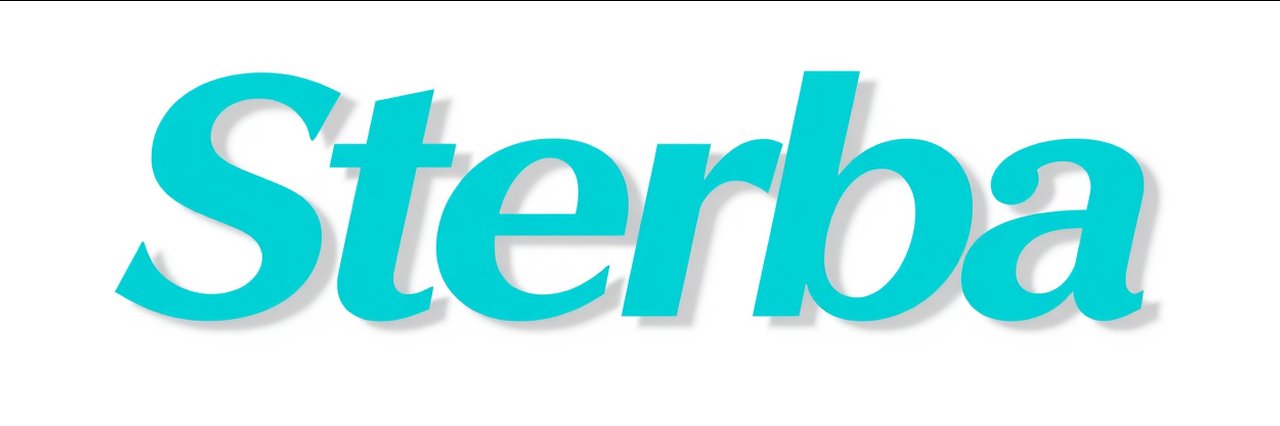 Sterba logo for lumber industry insurance in California in turquoise serif font