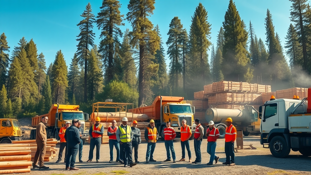 California sawmill and forestry team with lumber industry insurance coverage.