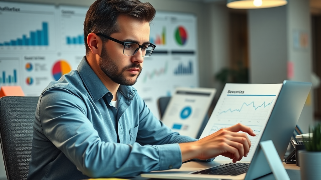 local keyword research seo tool marketer analyzing local search data charts
