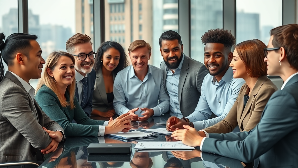 target audience | diverse group consulting with lawyer