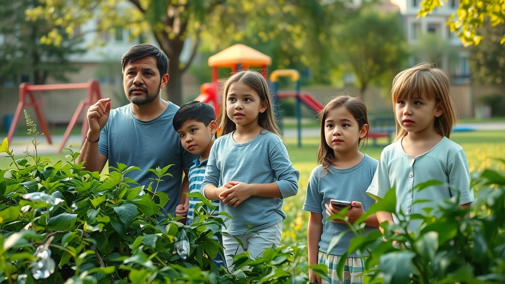 concerned family at littered park, environmental consequences of plastic recycling lies