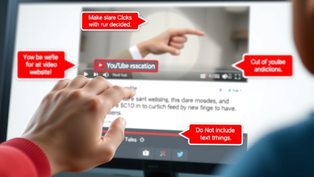 viewer clicking website link youtube video description call-to-action elements interactive visual cues red white colors