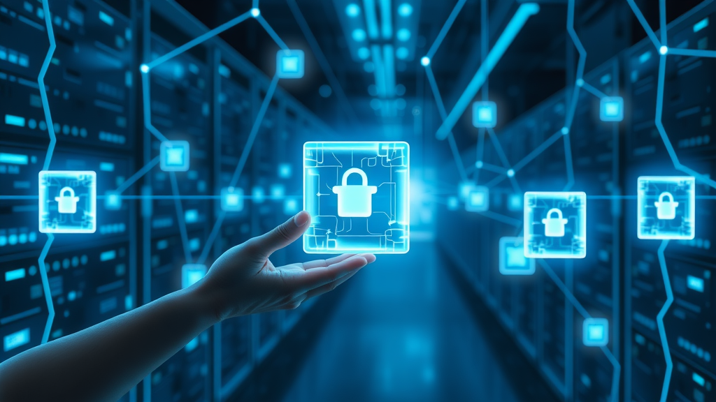 futuristic digital ledger illustrating blockchain connections, glowing floating data blocks—what is blockchain
