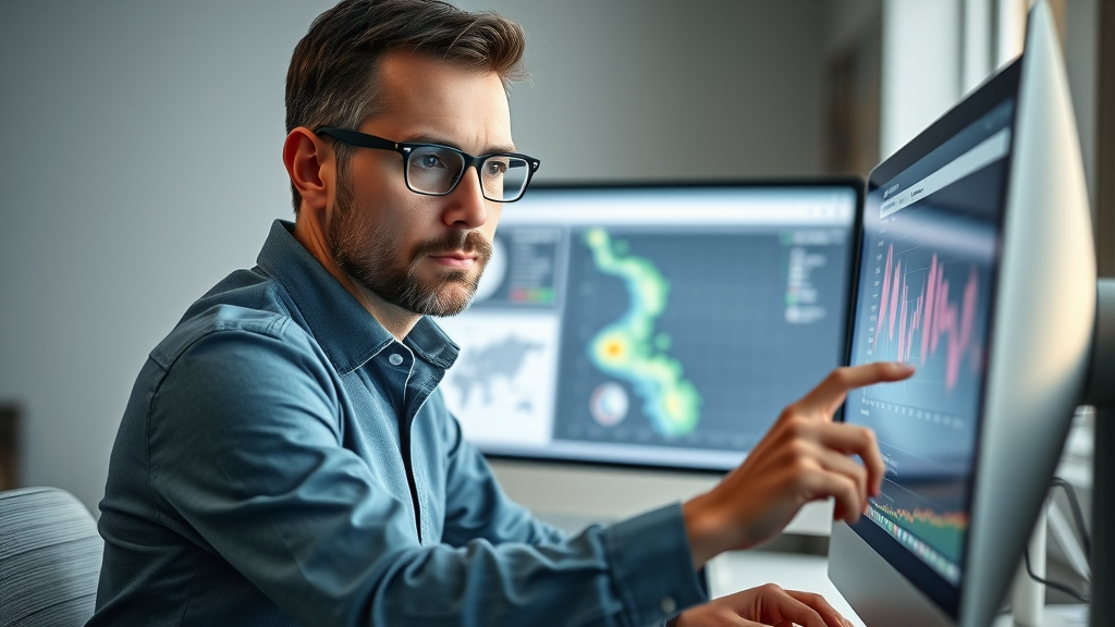 web design specialist reviewing heatmaps for website conversion rate optimization