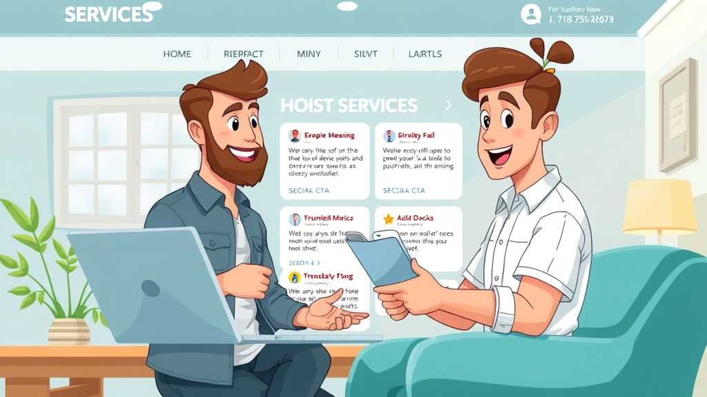 inviting modern home services website with clear navigation, easy CTAs, and testimonials for better conversion