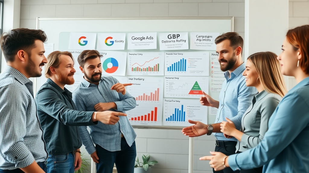 roofing office strategizing google ads and GBP, call data, business profile, google business profile, phone calls, call tracking, local seo, google ads