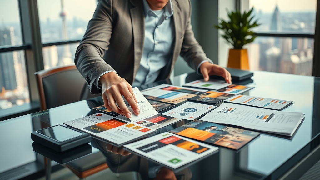 Toronto print shop displaying business cards, flyers, and posters, premium digital print quality, business card samples.