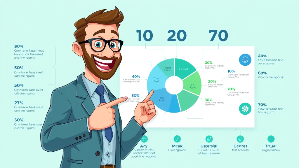 Visual explanation of the 10 20 70 rule for AI in business strategy with segmented pie chart infographic
