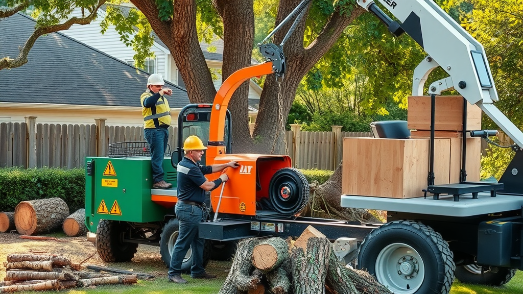state-of-the-art tree removal equipment modern wood chipper right coast tree care