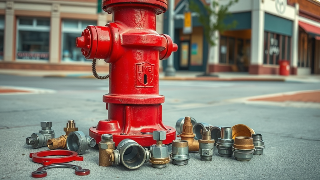 Fire hydrant and repair parts on Tulsa street for fire hydrant repair parts