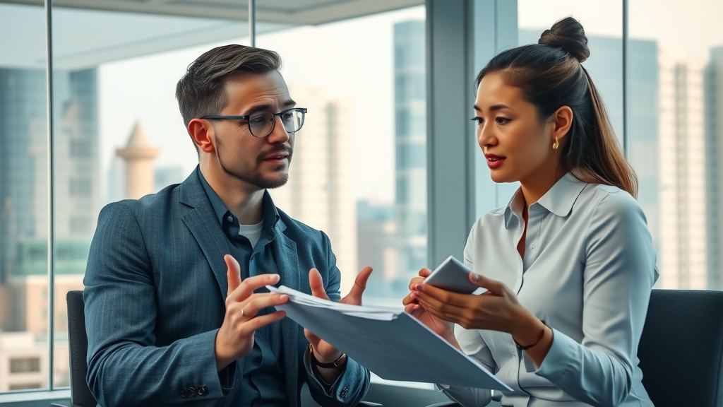 Mentorship meeting—thoughtful, supportive professional growth opportunity demonstrating engagement and the value of employee benefit strategies.