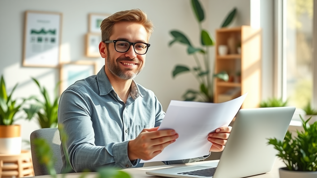 Business owner reviewing flexible employee benefit plans, representing budget-conscious employee benefit strategies for small to midsized businesses.