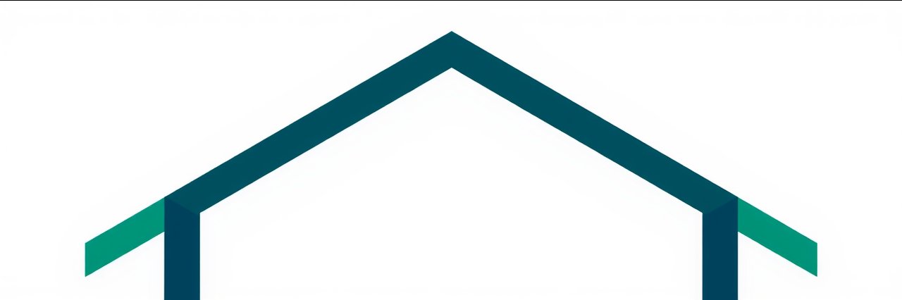 Modern geometric roofing contractor rockland county logo with house outline