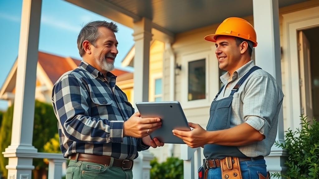 Homeowner consults with roofing contractor Rockland County about roof repairs