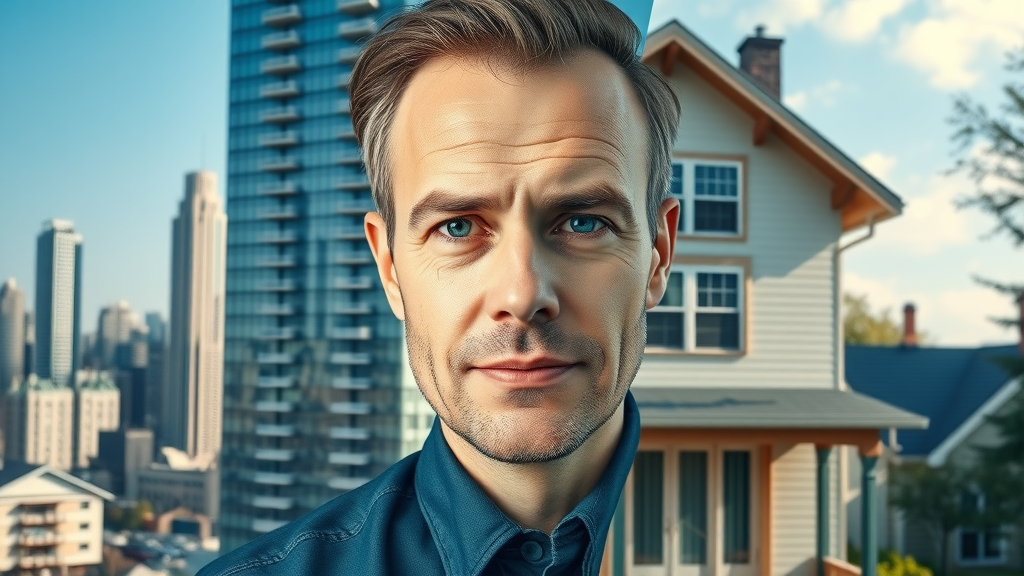 Contrast between commercial vs domestic plumbing infrastructure in skyscraper and suburban house