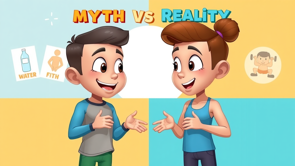 Myth vs. reality cartoon, water and weight loss discussion