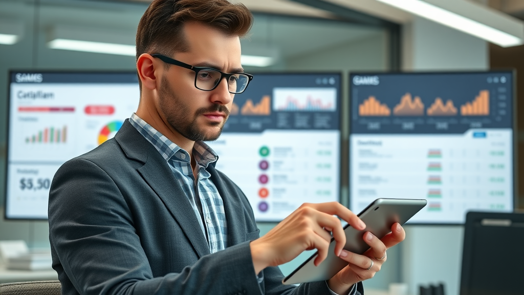 Entrepreneur reviewing business profile consistency for local SEO success.