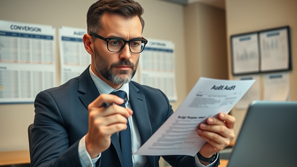 business owner holding audit checklist for identifying sales conversion gaps