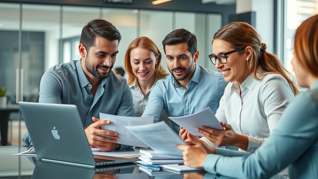 tire kickers to paying customers, dynamic sales team engaging with a potential customer in a modern office using CRM systems
