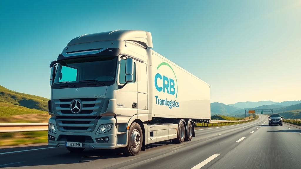 Sleek semi truck on North American highway highlighting FTL logistics service.